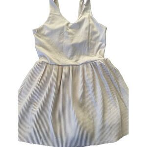 All in motion girls 6/7 small white tennis dress sporty pleated skirt built in s